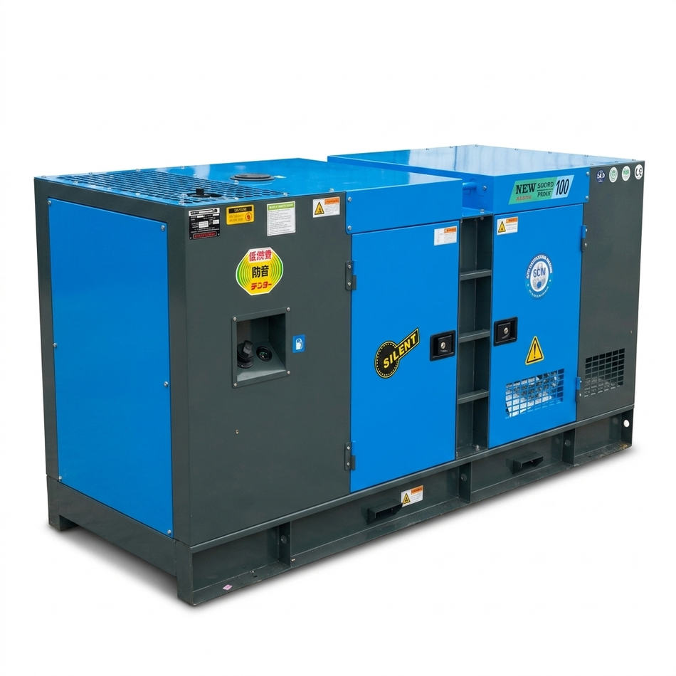 AG-14S 14kVA silent diesel generator — studio front view